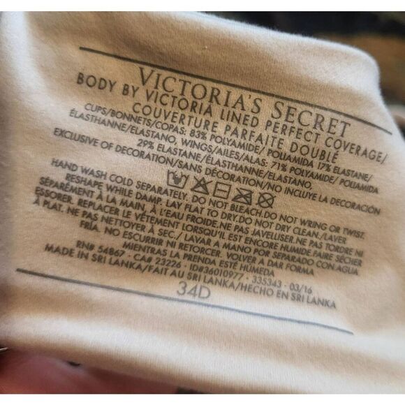NWT Victoria's Secret Bra Women's 34D Nude Body by Victoria Lined Perfect Lace - Picture 5 of 5